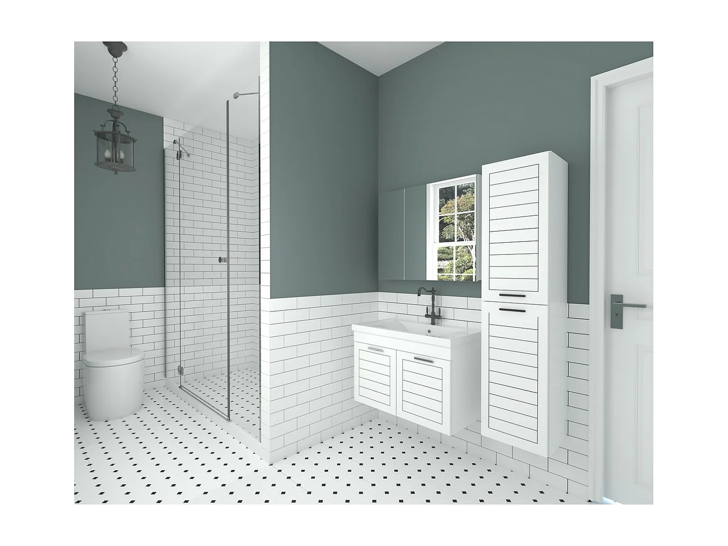 Meuble sous Lavabo Vintage, Blanc, 44x78x50 cm, Epikasa