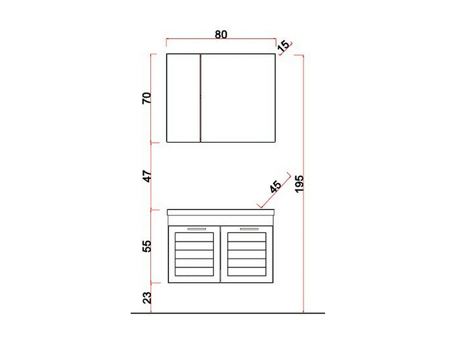 Meuble sous Lavabo Vintage, Blanc, 44x78x50 cm, Epikasa
