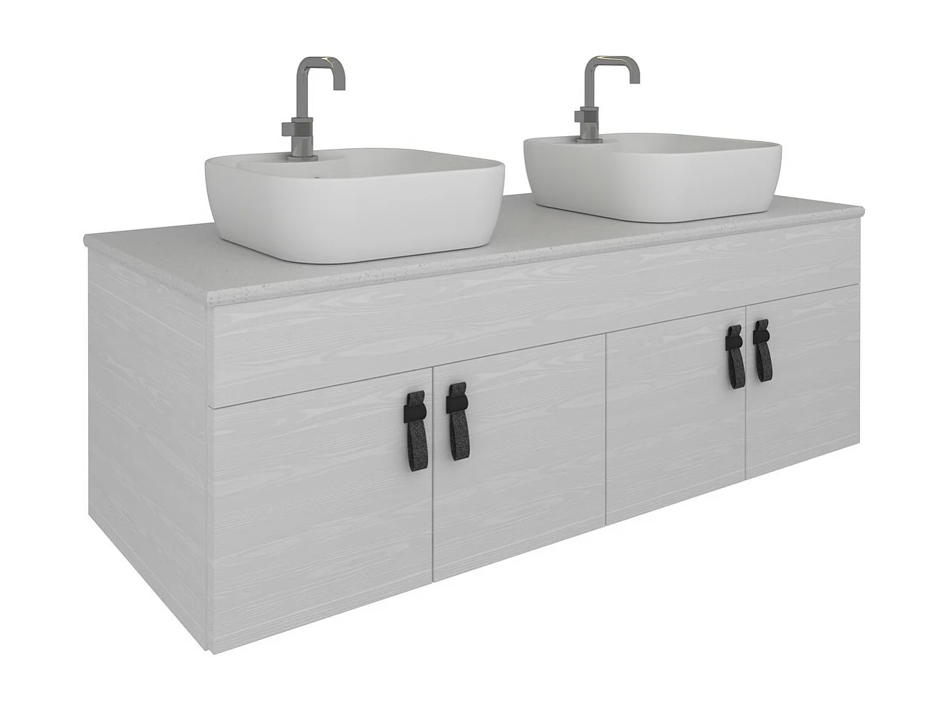 Meuble sous Lavabo Pure, Marron, 49x138x45 cm, EPIKASA