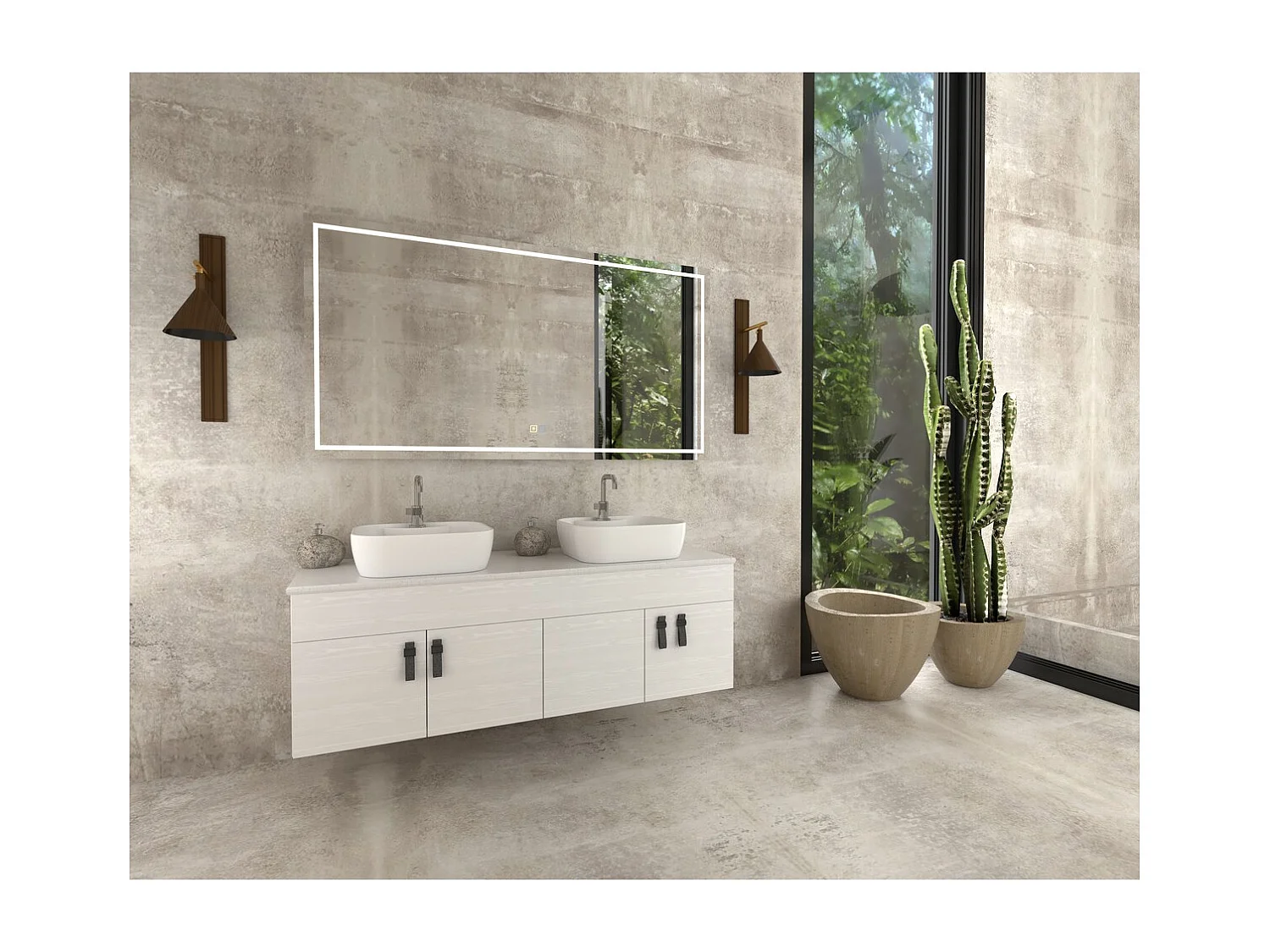 Meuble sous Lavabo Pure, Marron, 49x138x45 cm, EPIKASA