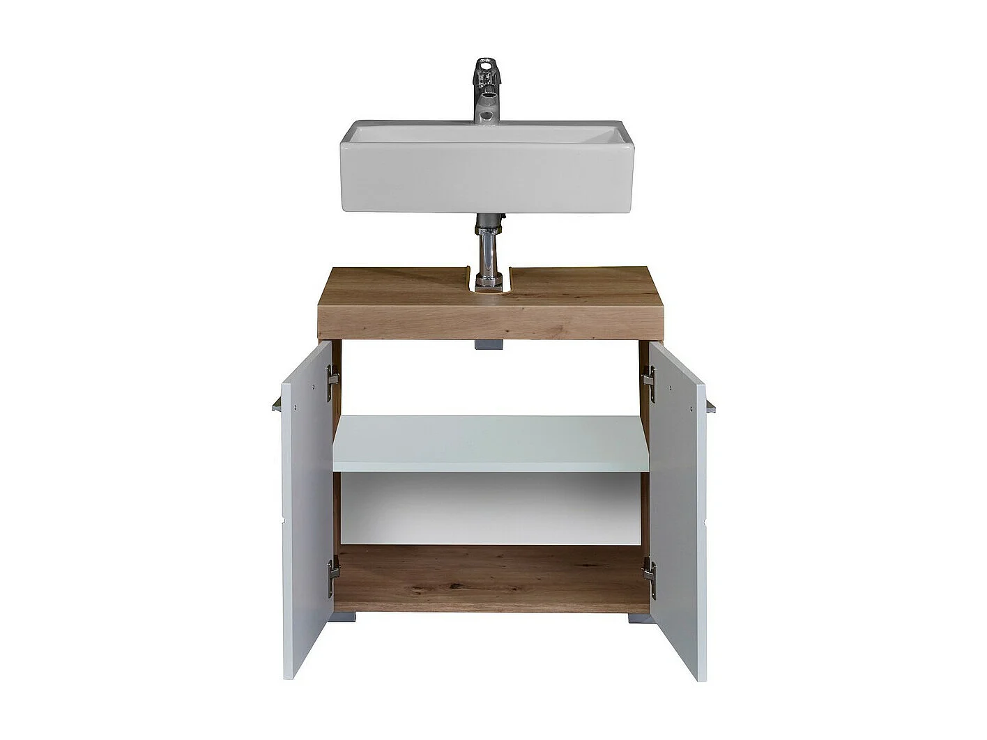 Meuble de Salle de Bain Sous Lavabo Amanda, Blanc, 60x34x56 cm, Seven Design