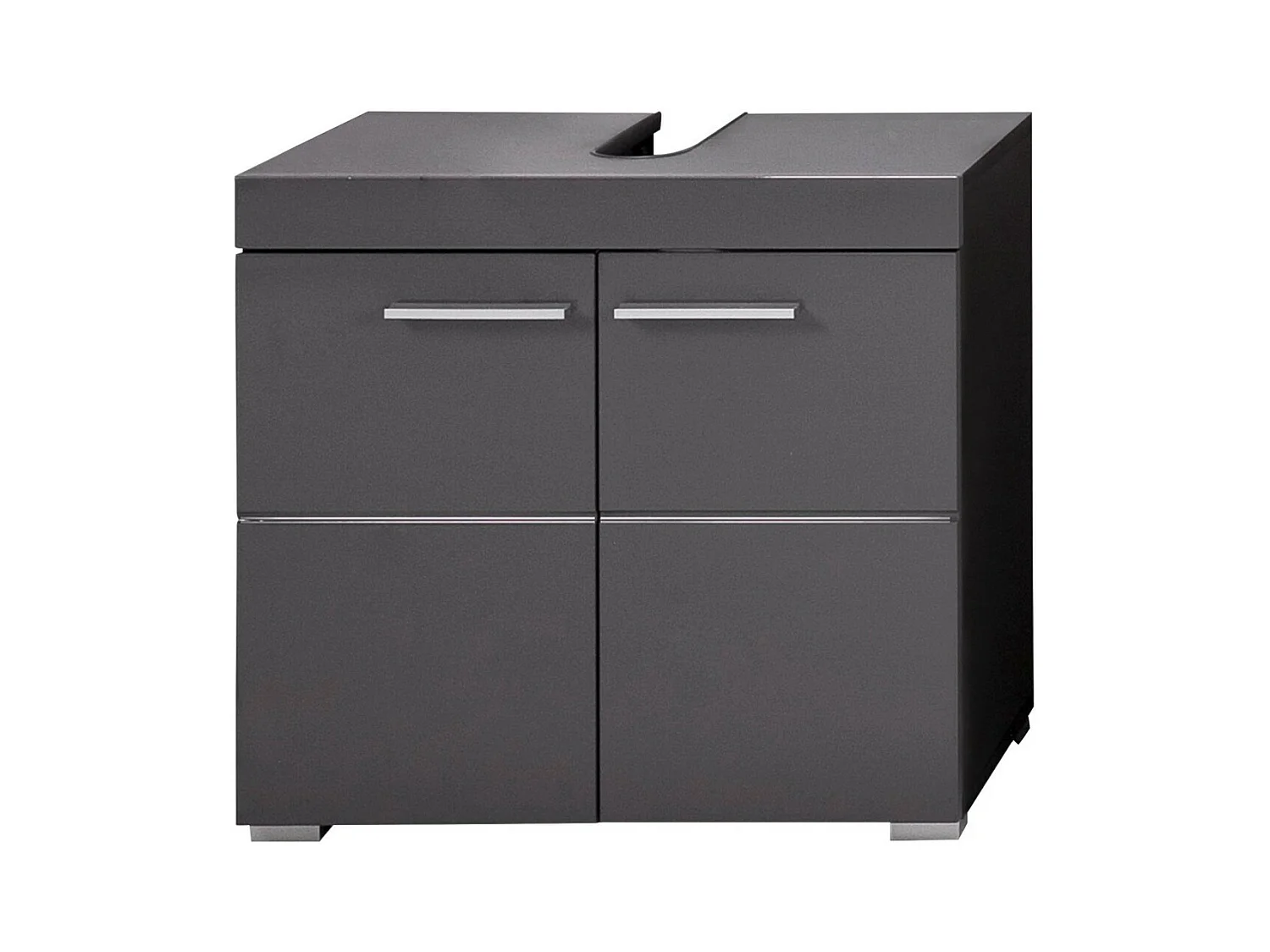 Badkamermeubel onder de Wastafel Amanda, Grijs, 60x34x56 cm, Seven Design