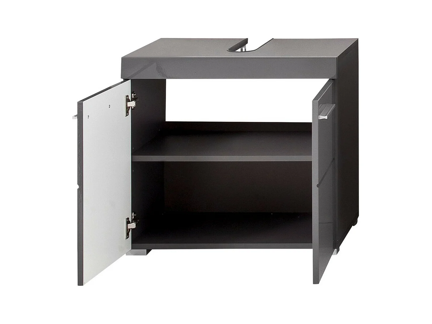 Badkamermeubel onder de Wastafel Amanda, Grijs, 60x34x56 cm, Seven Design