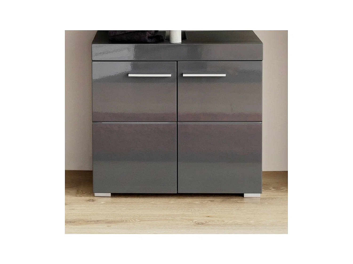 Badkamermeubel onder de Wastafel Amanda, Grijs, 60x34x56 cm, Seven Design