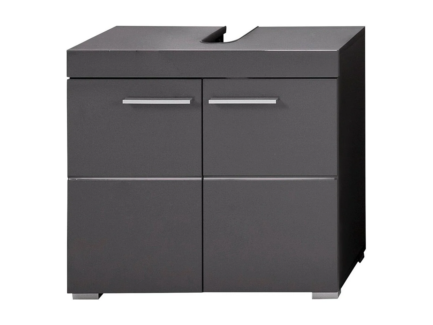 Meuble de Salle de Bain Sous Lavabo Amanda, Gris, 60x34x56 cm, Seven Design