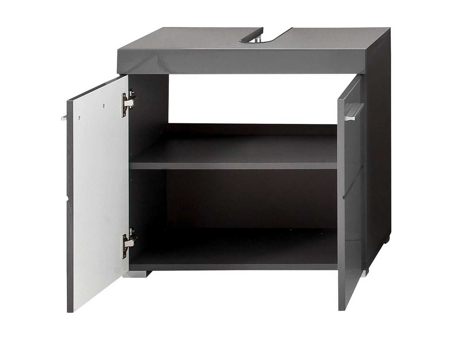 Meuble de Salle de Bain Sous Lavabo Amanda, Gris, 60x34x56 cm, Seven Design