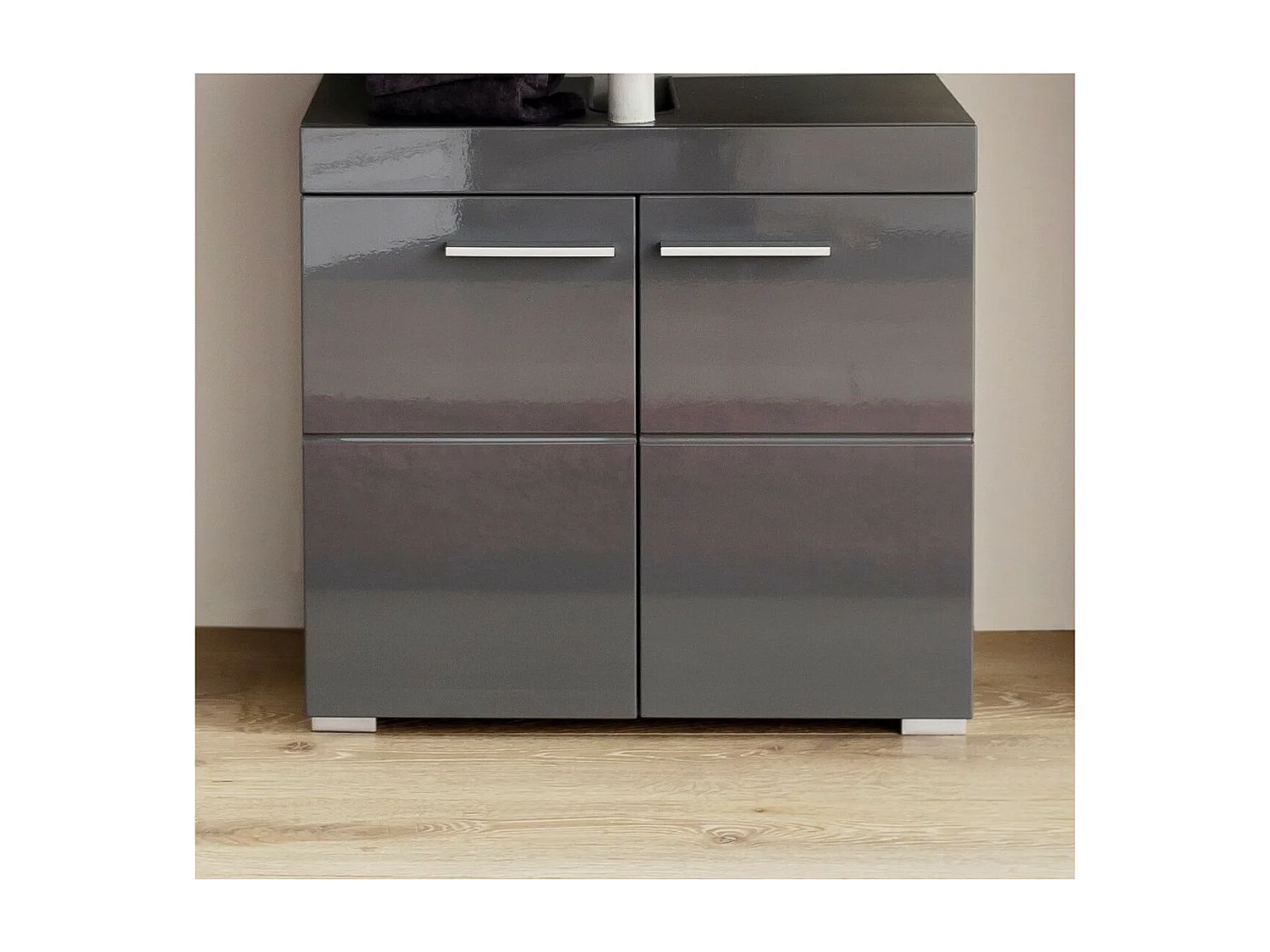 Meuble de Salle de Bain Sous Lavabo Amanda, Gris, 60x34x56 cm, Seven Design