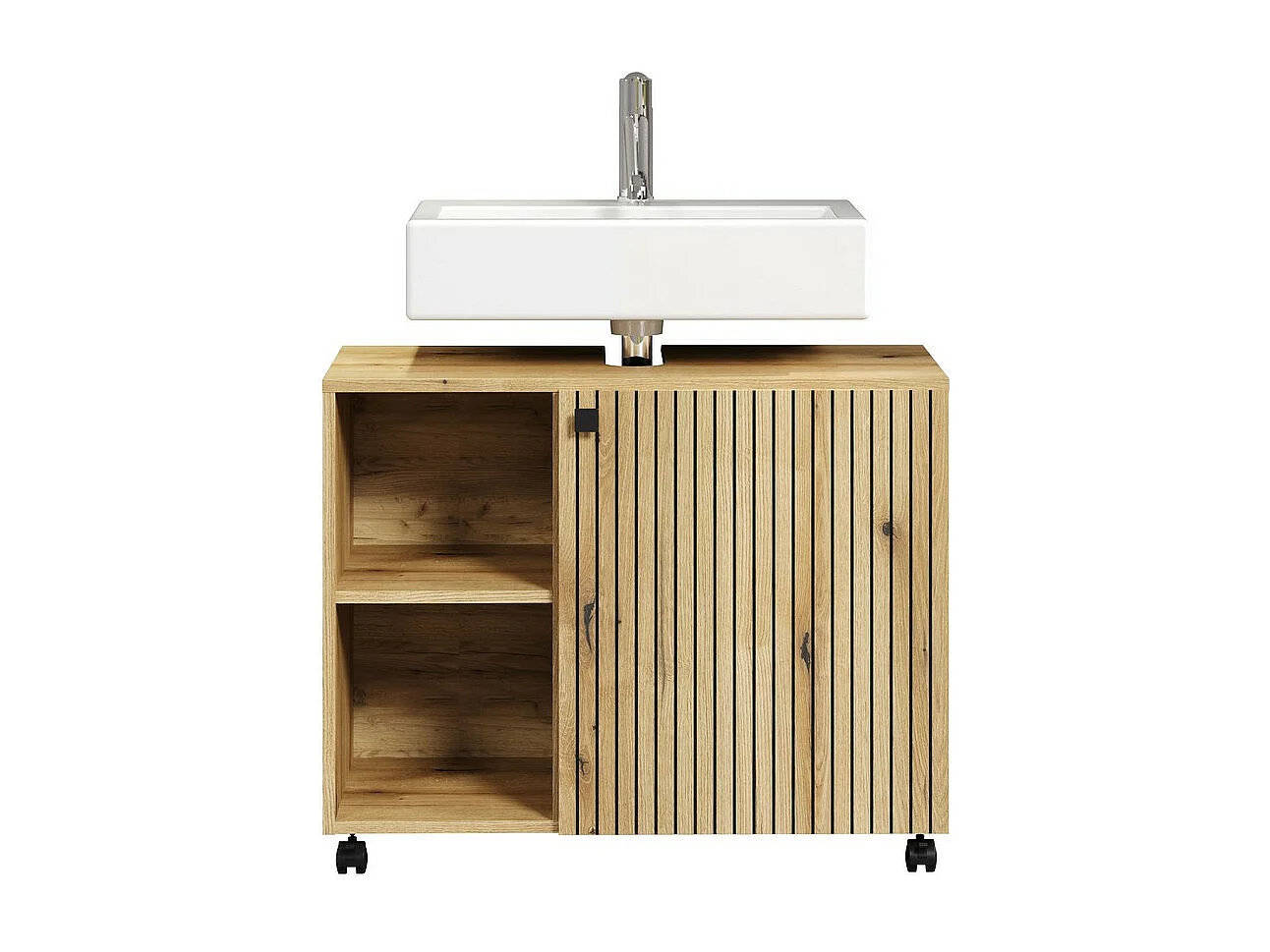 Meuble de Salle de Bain Sous Lavabo Pure, Marron, 80x42x64 cm, Seven Design