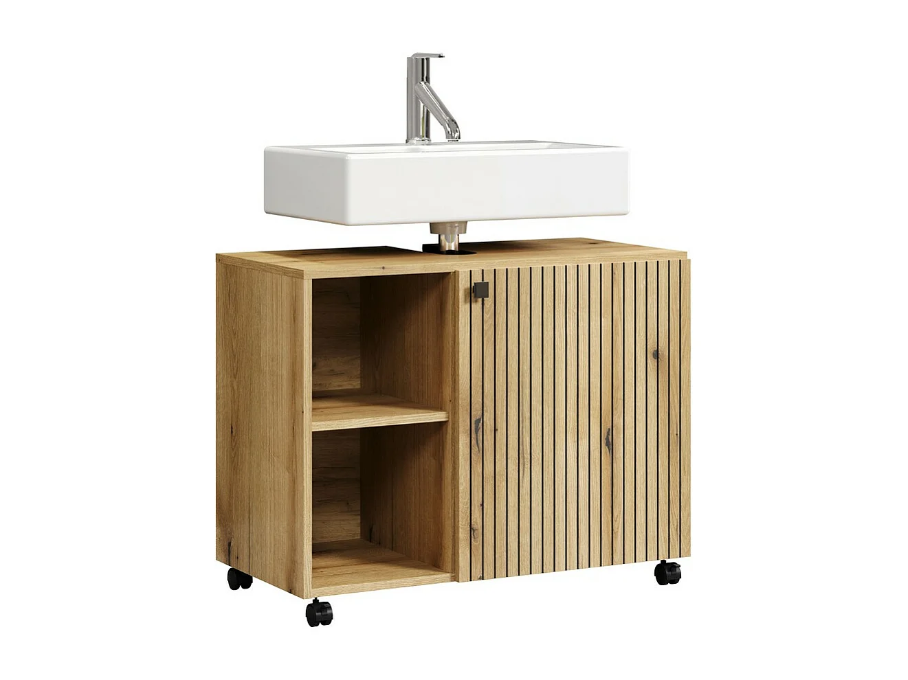 Meuble de Salle de Bain Sous Lavabo Pure, Marron, 80x42x64 cm, Seven Design