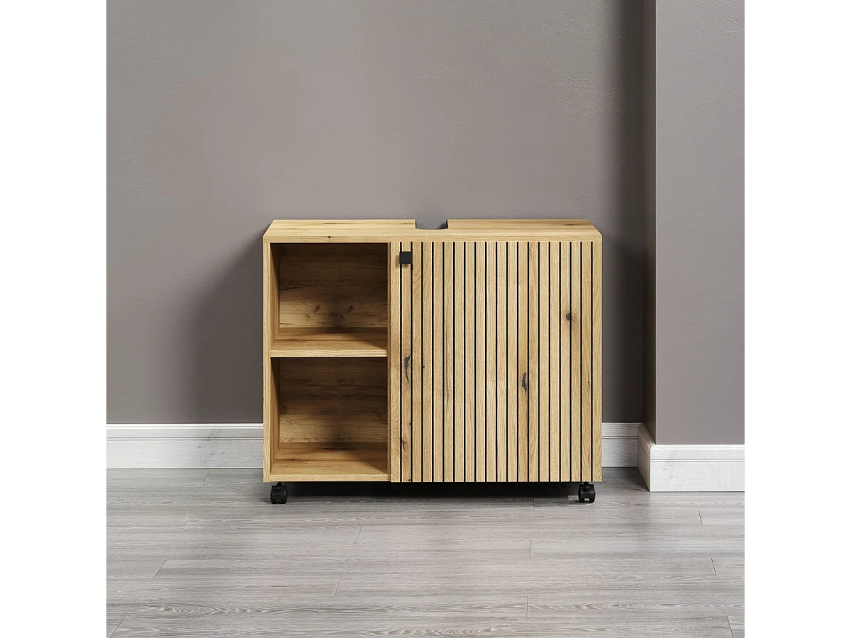 Meuble de Salle de Bain Sous Lavabo Pure, Marron, 80x42x64 cm, Seven Design