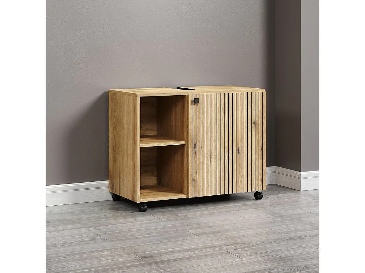 Meuble de Salle de Bain Sous Lavabo Pure, Marron, 80x42x64 cm, Seven Design