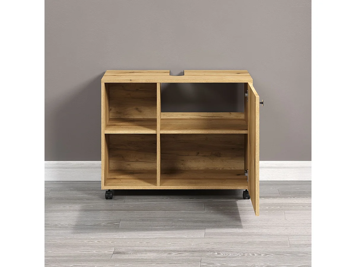 Meuble de Salle de Bain Sous Lavabo Pure, Marron, 80x42x64 cm, Seven Design