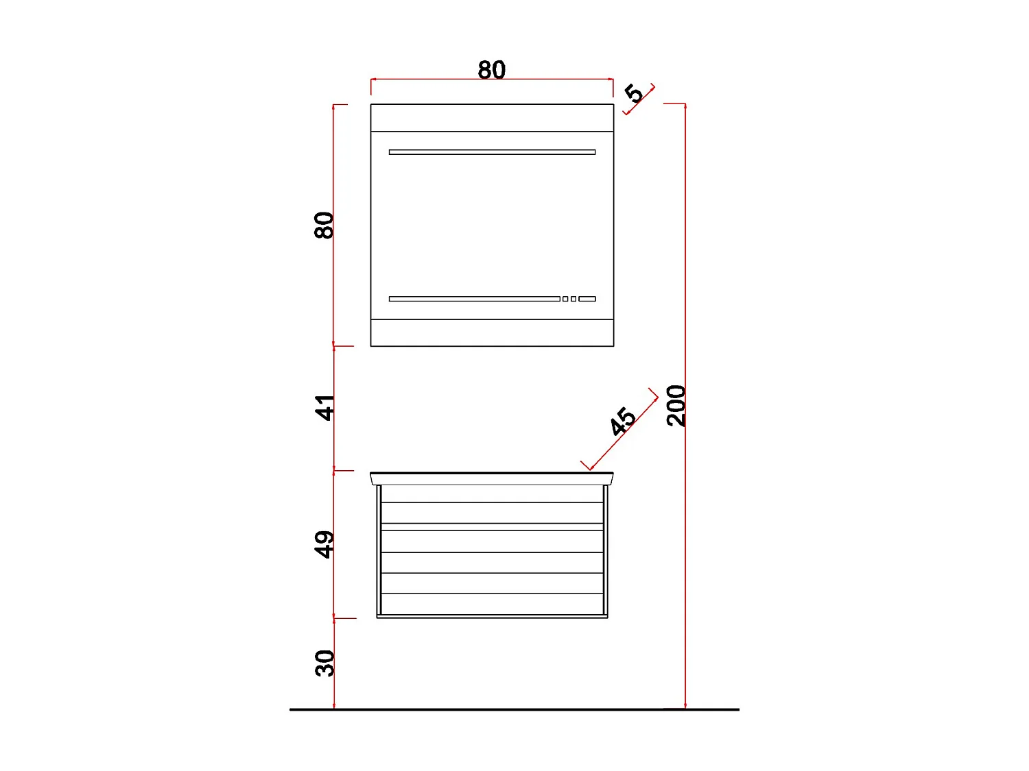 Móvel Sob o Lavatório Memoria, Castanho, 43x76x45 cm, EPIKASA