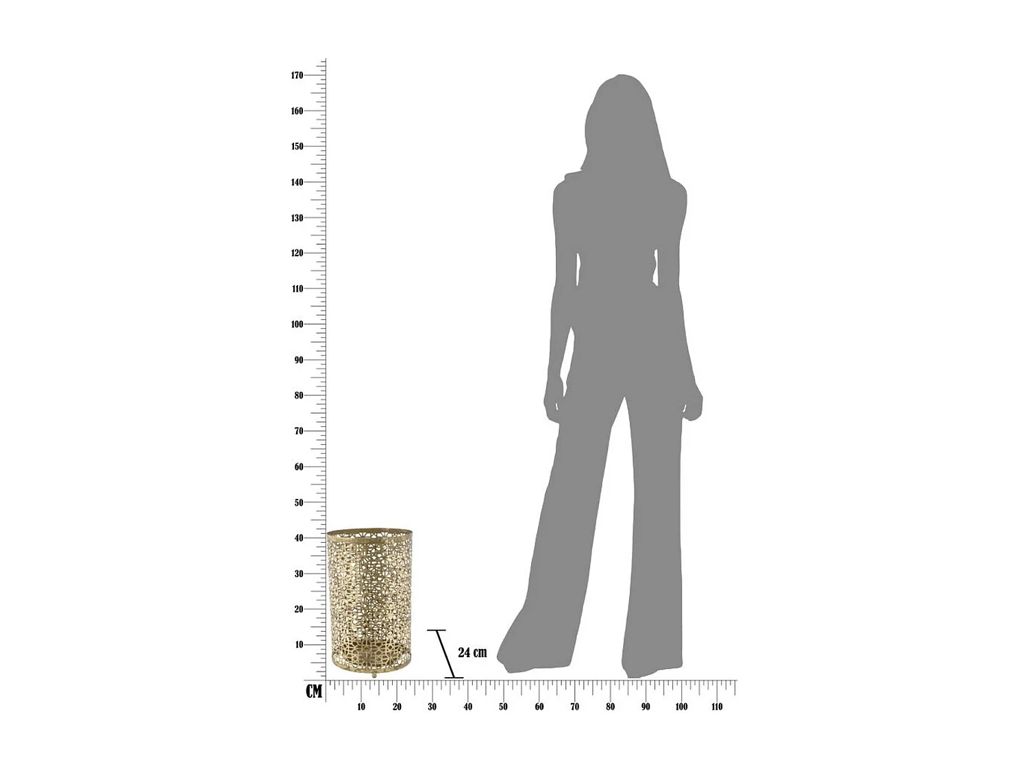 Porte-Parapluie MF331, Or, 24x24x42 cm, Epikasa