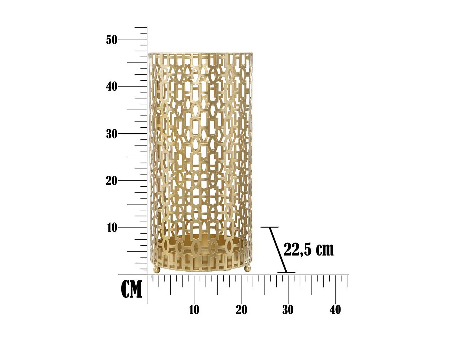 Porta Ombrelli MF333, Oro, 22,5x22,5x47,5 cm, Seven Design
