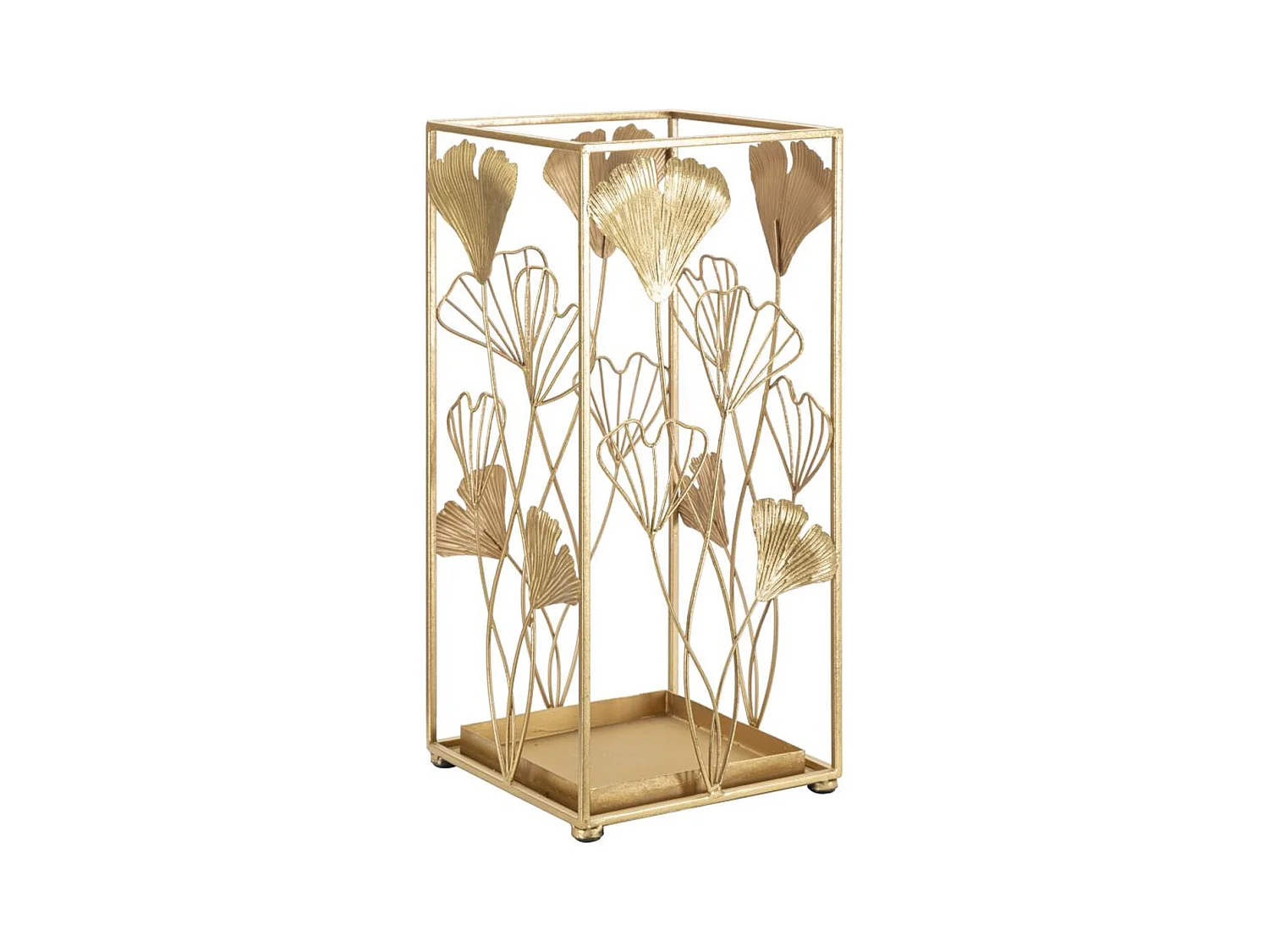 Porte-Parapluie Feuille 59, Or, 22,5x22,5x48,5 cm, Seven Design