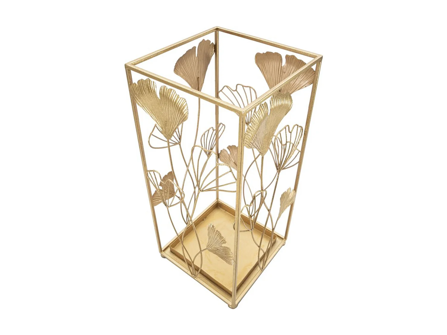 Porte-Parapluie Feuille 59, Or, 22,5x22,5x48,5 cm, Seven Design