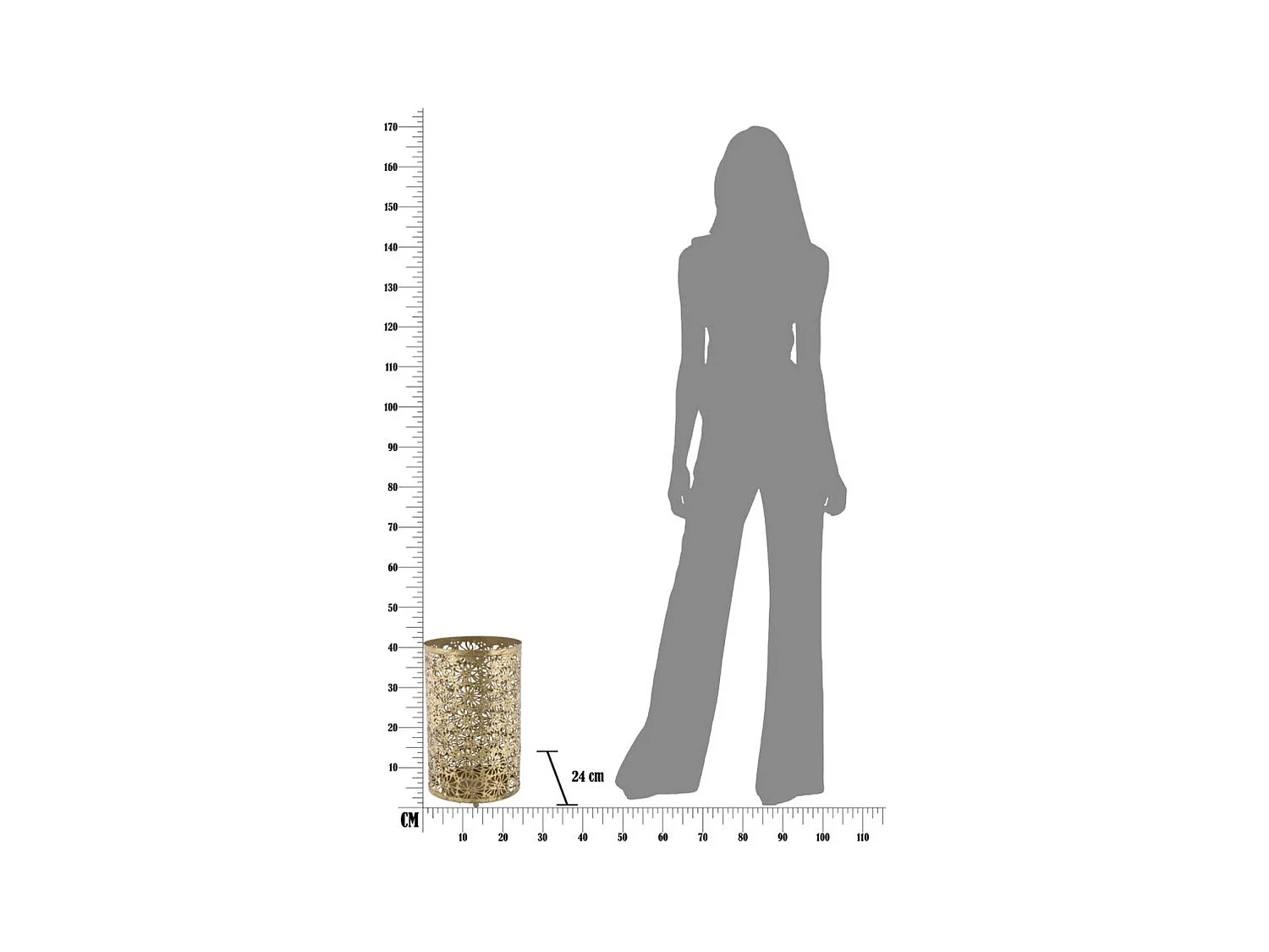 Stojak na Parasol MF330, Złoto, 24x24x42 cm, Epikasa