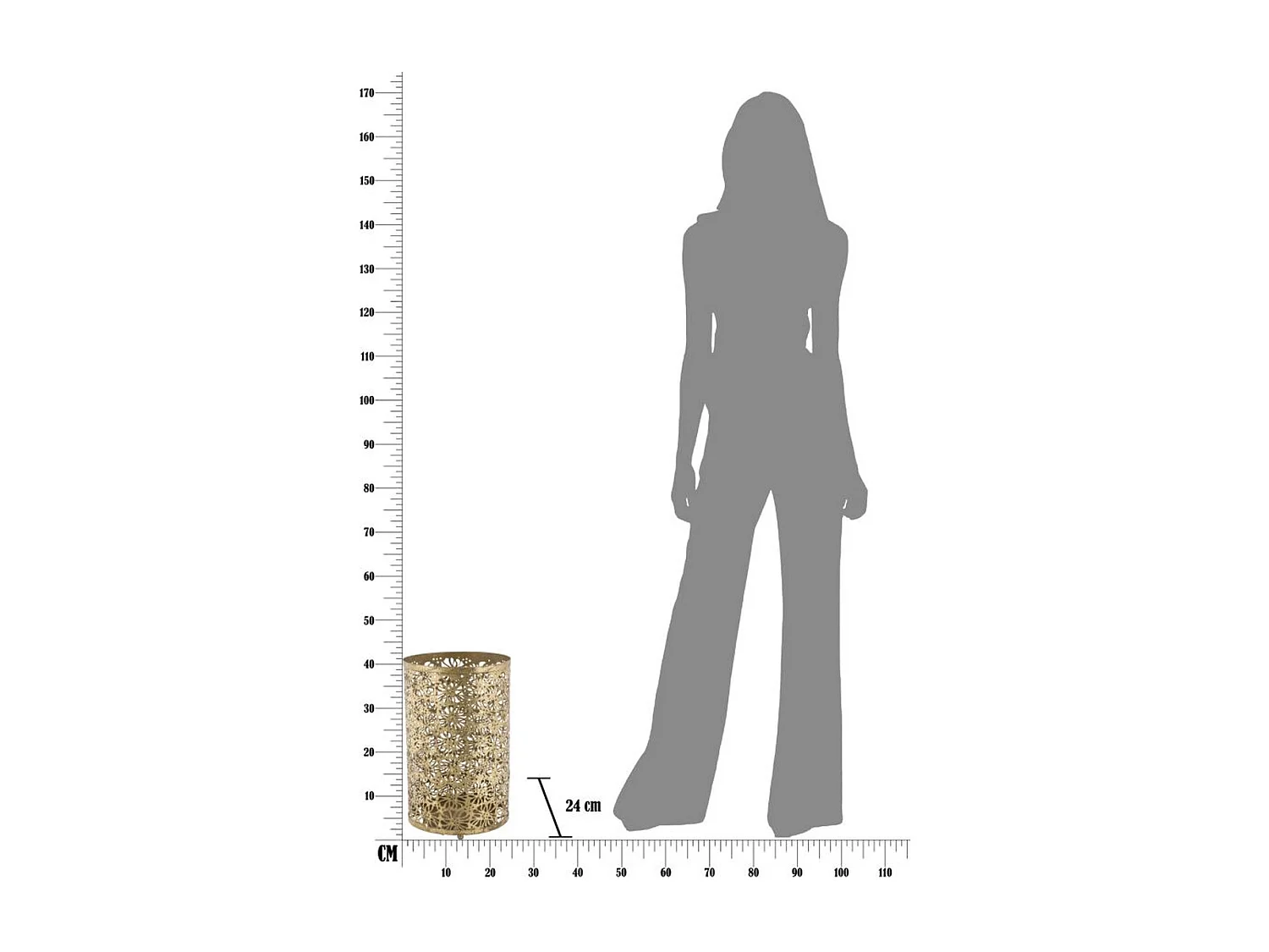 Porte-Parapluie MF330, Or, 24x24x42 cm, Seven Design