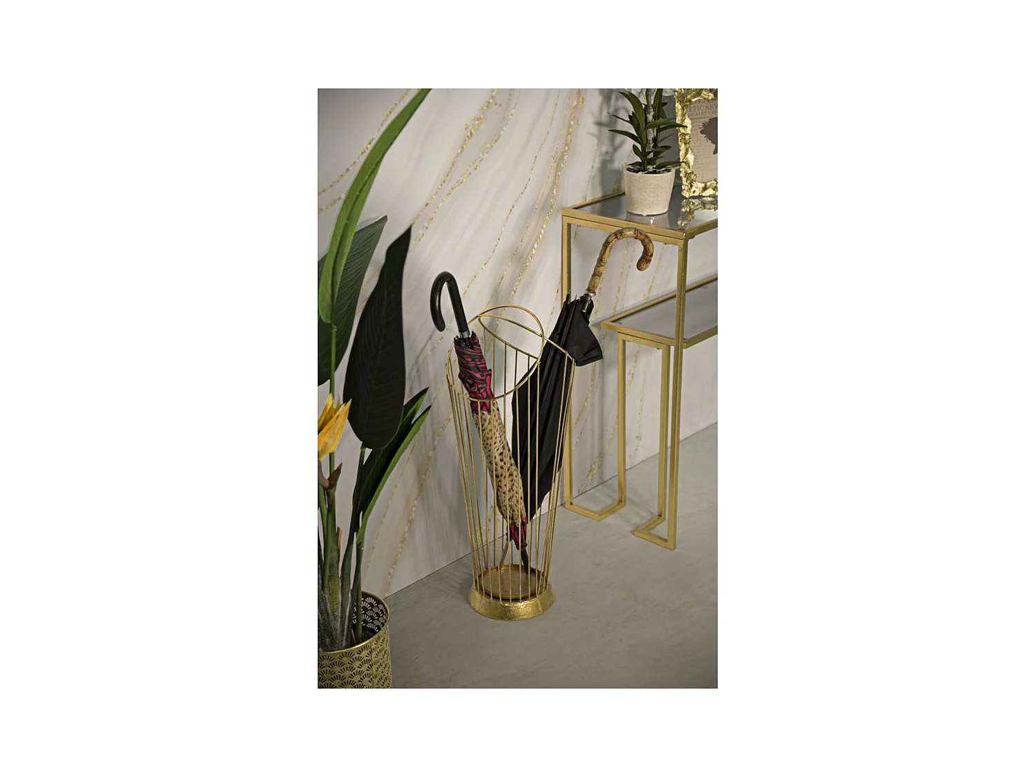 Stojak na Parasol MF328, Złoto, 26,5x23x68,5 cm, Epikasa