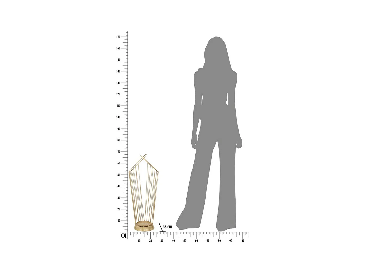 Stojak na Parasol MF328, Złoto, 26,5x23x68,5 cm, Epikasa