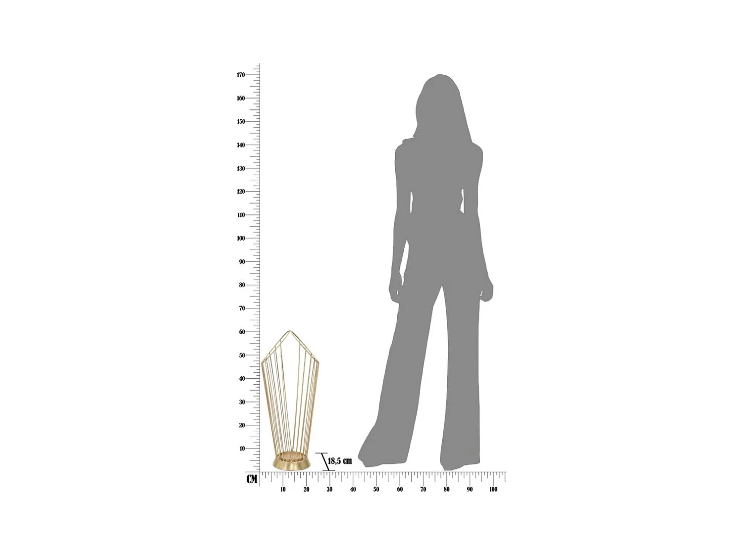 Porte-Parapluie MF329, Or, 25,5x18,5x60 cm, Epikasa