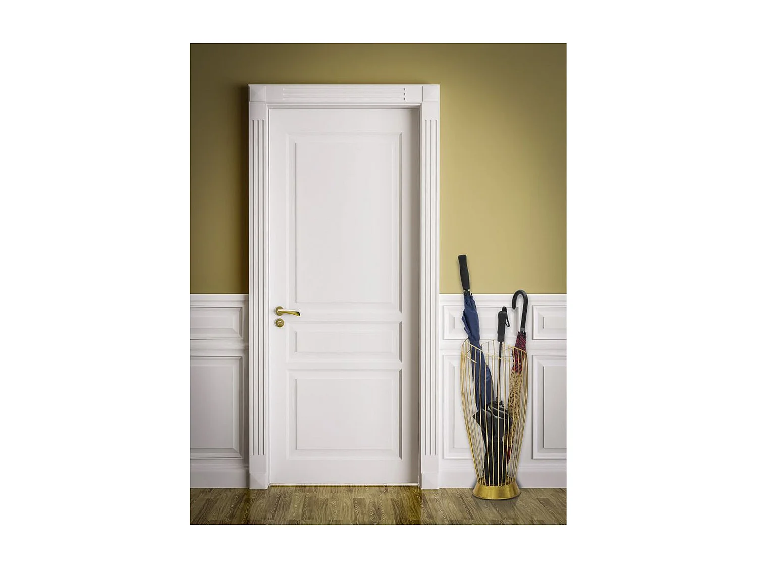 Porte-Parapluie MF327, Or, 28x28x69 cm, Seven Design