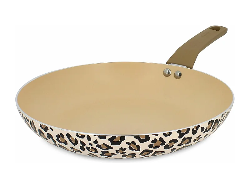 Menastyl - Poele Leopard 28cm En Aluminium Recycle Marron