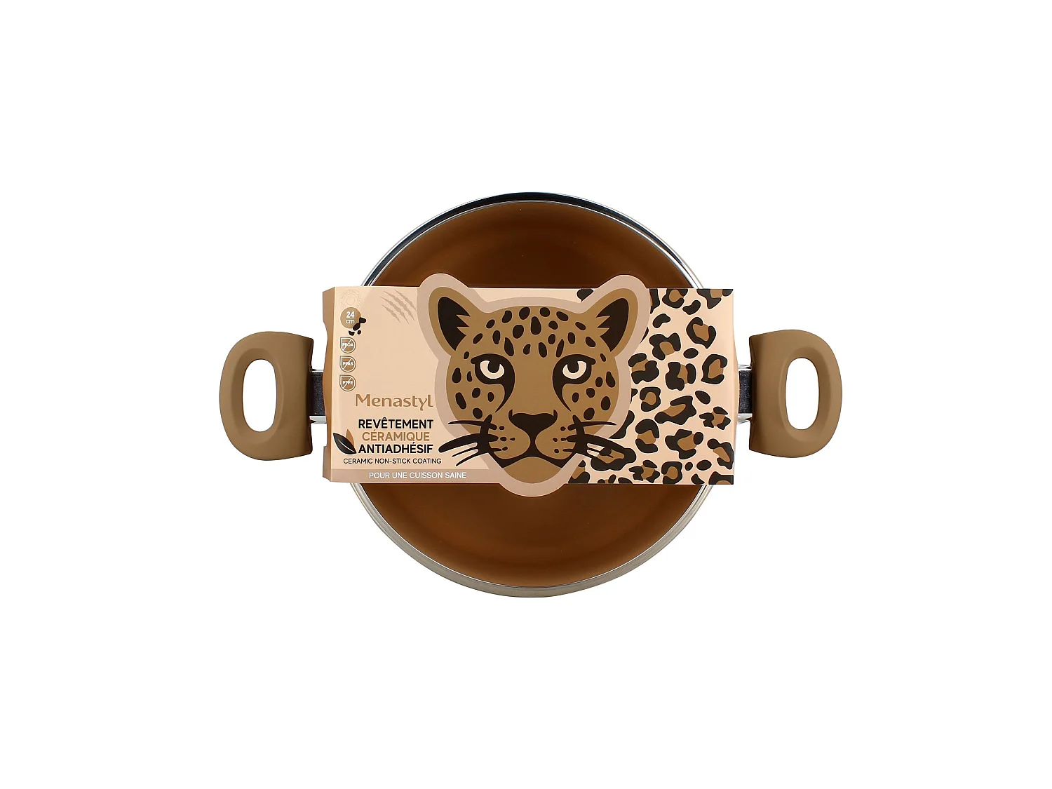 Menastyl - Faitout Léopard 24cm En Aluminium Recyclé Marron