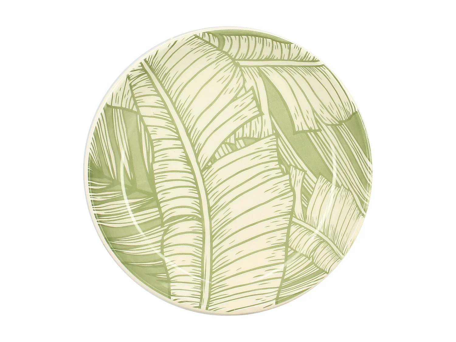 Novastyl - Lot 6 Assiettes Creuses Leaves 20.5cm En Gres Vert