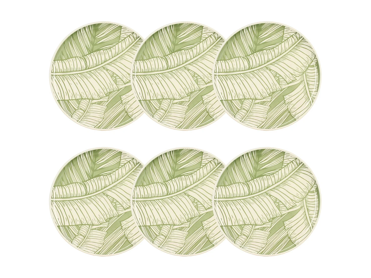 Novastyl - Lot 6 Assiettes Plates 26cm En Grès Vert