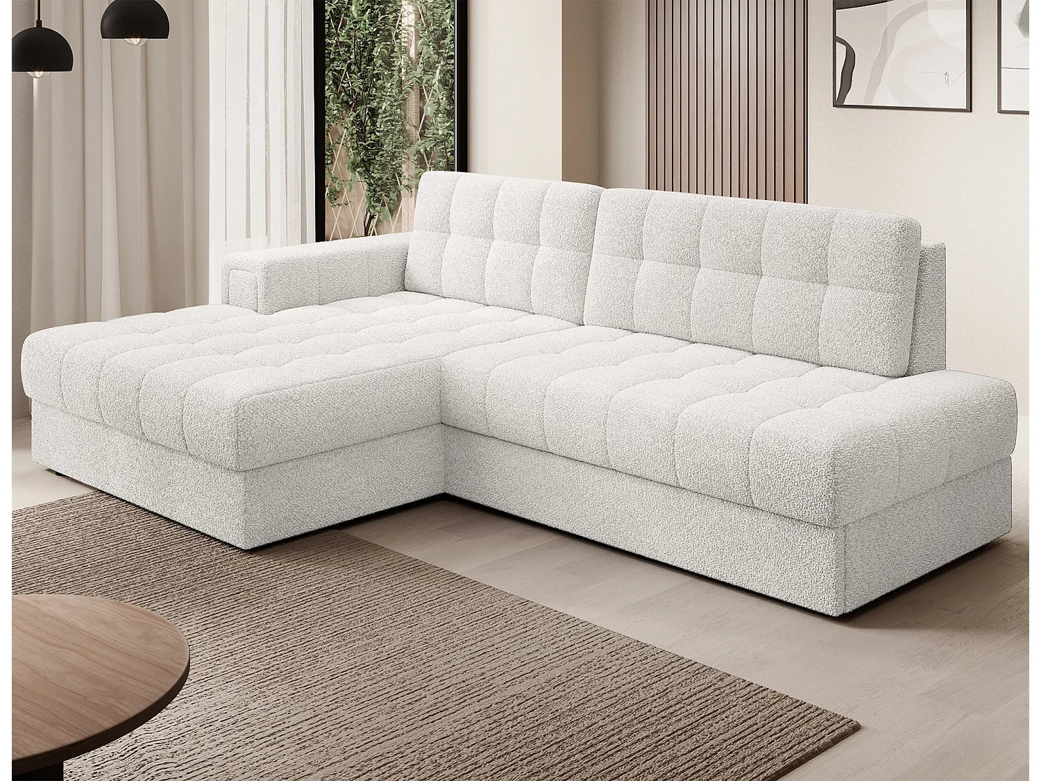 Ecksofa Mila L/Stoffbezug/Braun