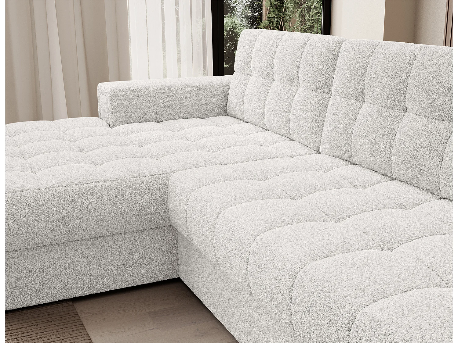 Ecksofa Mila L/Stoffbezug/Braun