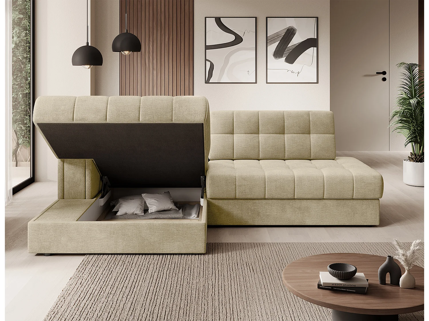 Ecksofa Mila L/Stoffbezug/Grau