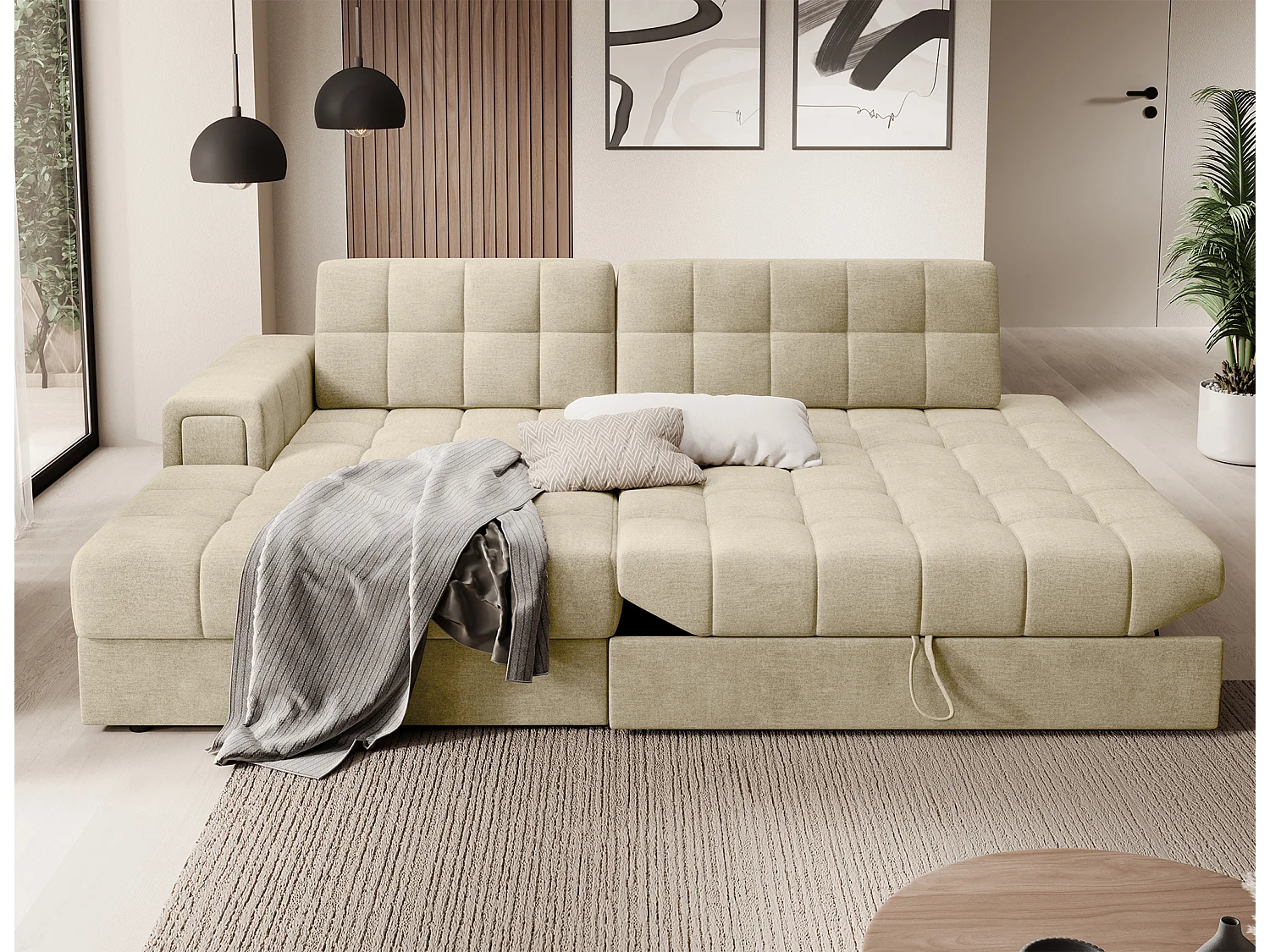 Ecksofa Mila L/Stoffbezug/Grau
