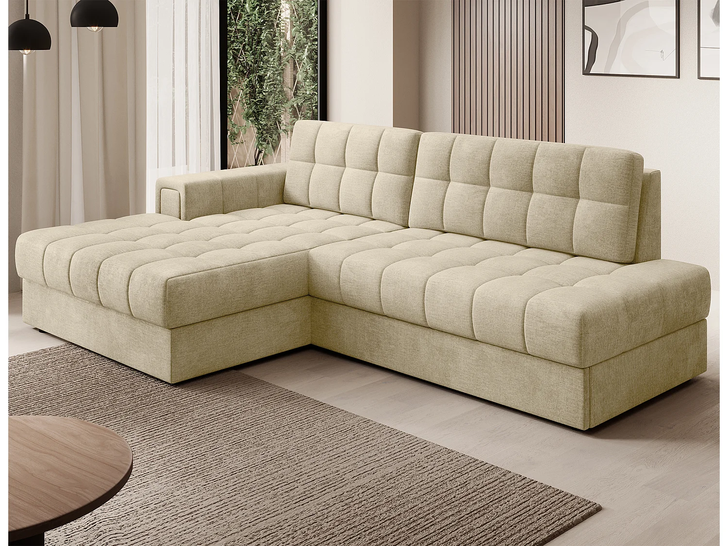 Ecksofa Mila L/Stoffbezug/Grau