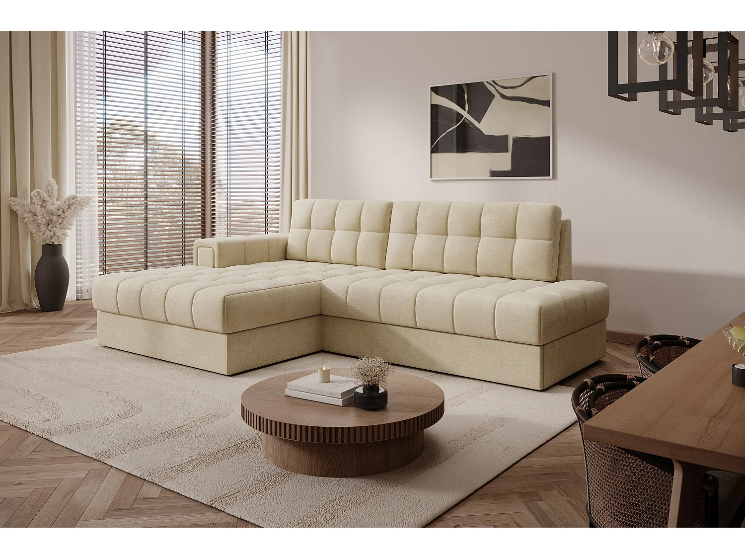 Ecksofa Mila L/Stoffbezug/Grau