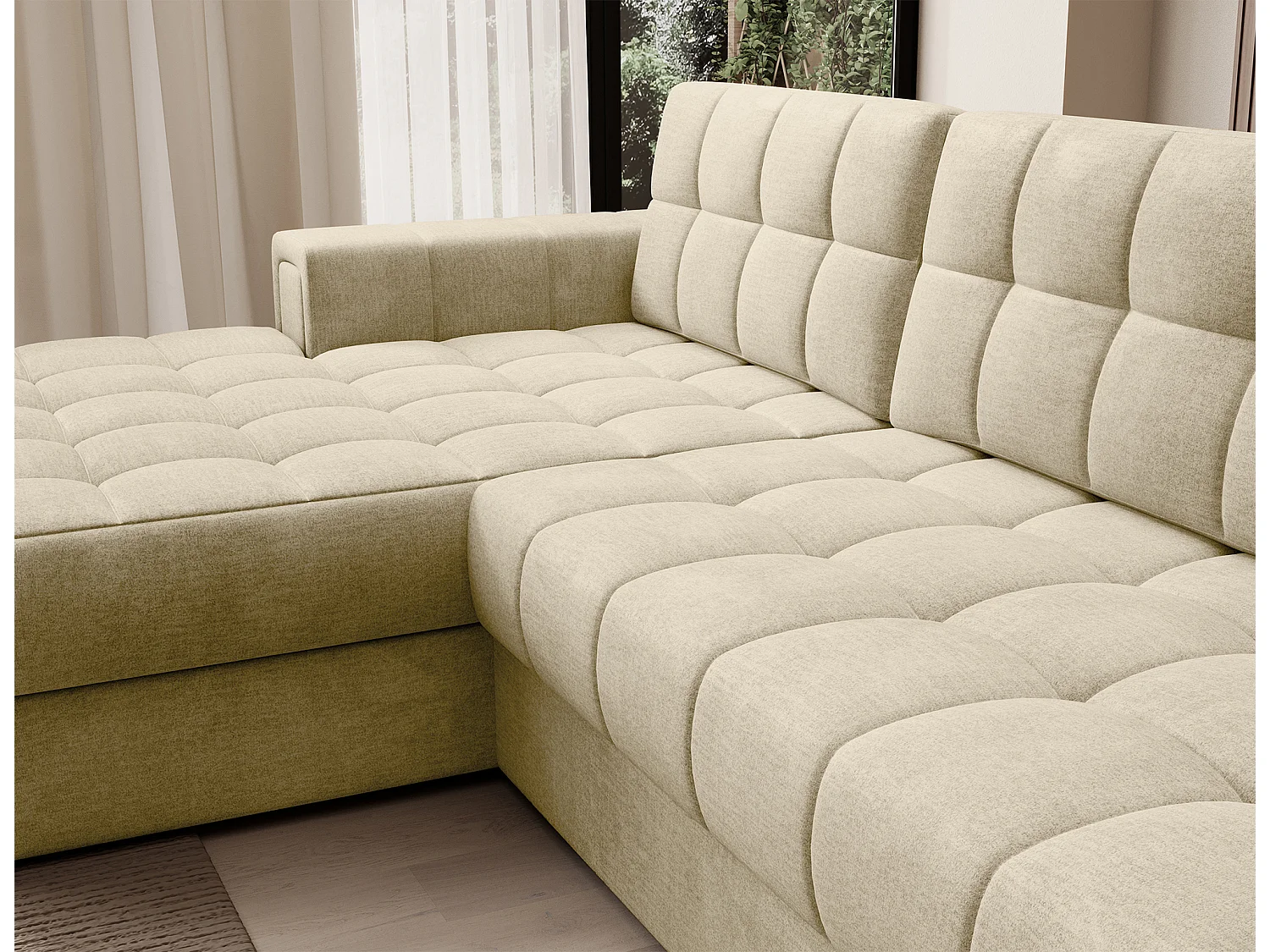 Ecksofa Mila L/Stoffbezug/Grau