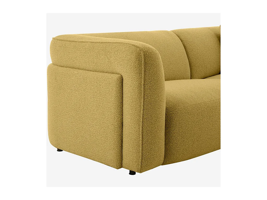 Habitat - Canapé 4 places en tissu bouclette - Jaune moutarde - Design by Nicole Aptel - Temoli