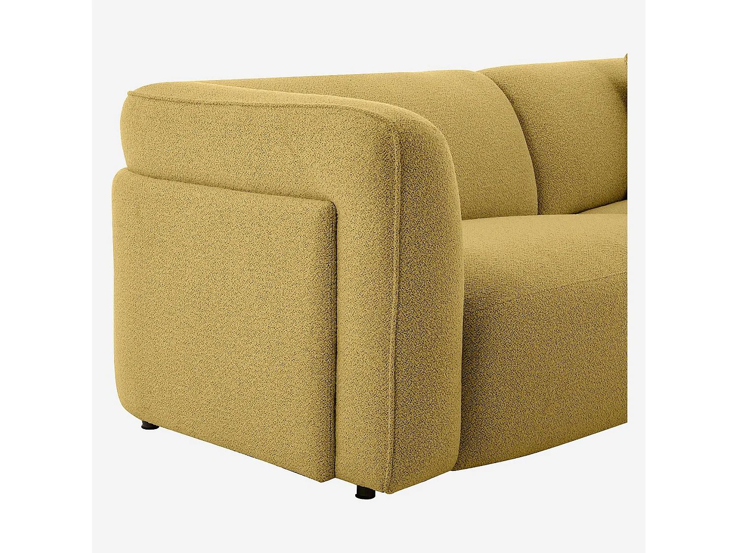 Habitat - Canapé 4 places en tissu bouclette - Jaune moutarde - Design by Nicole Aptel - Temoli