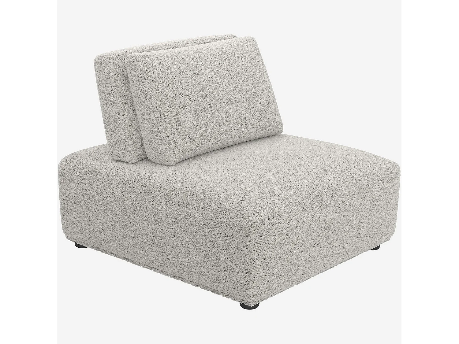 Habitat - Canapé 3 places modulable en tissu bouclette avec dossier avance-recule - Gris perle - Rudolf