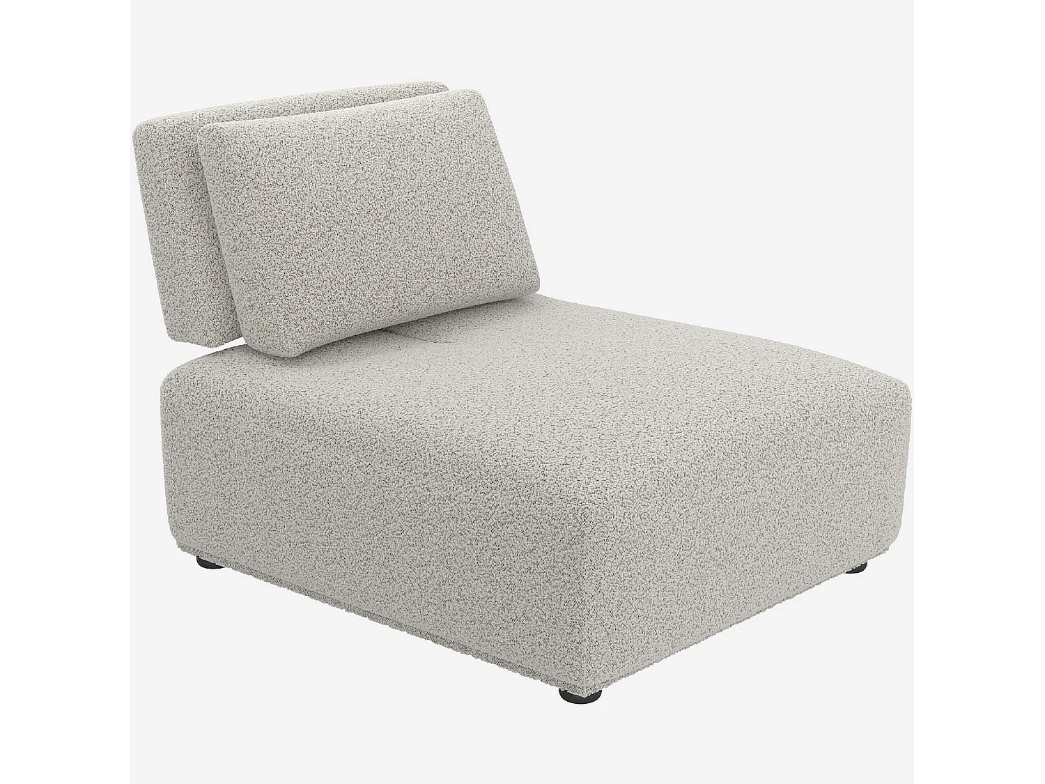 Habitat - Canapé 3 places modulable en tissu bouclette avec dossier avance-recule - Gris perle - Rudolf