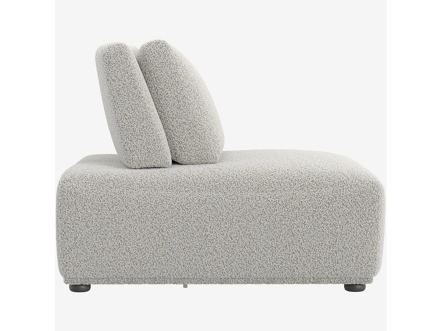 Habitat - Canapé 3 places modulable en tissu bouclette avec dossier avance-recule - Gris perle - Rudolf