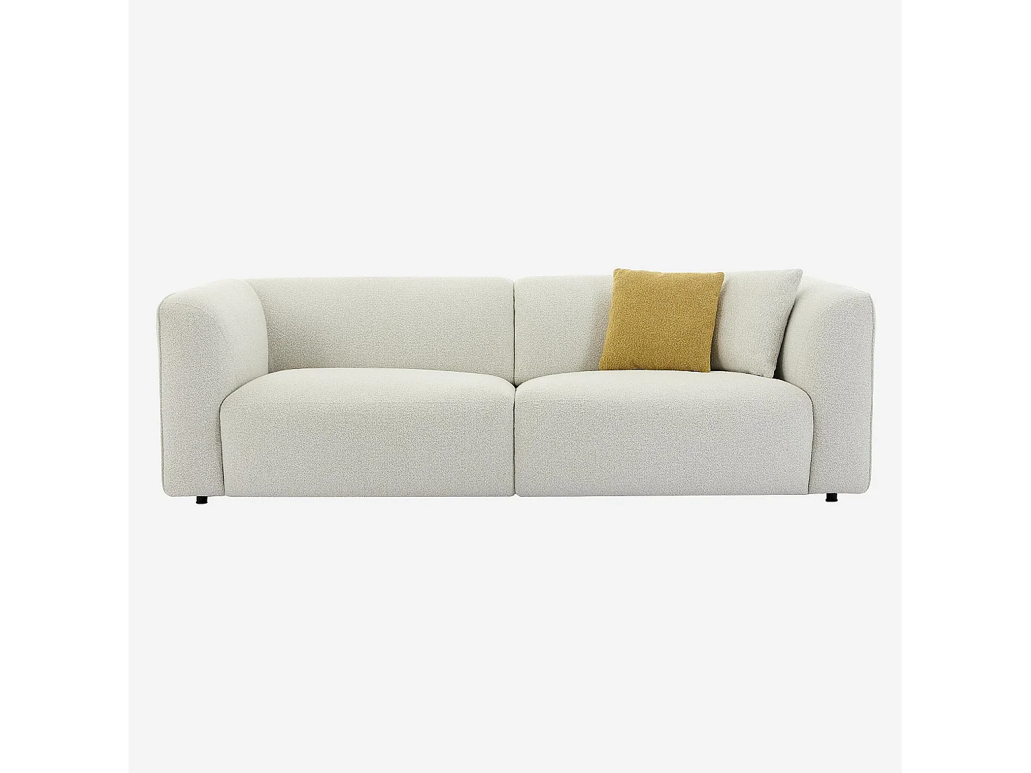 Habitat - Canapé 4 places en tissu bouclette - Crème - Design by Nicole Aptel - Temoli