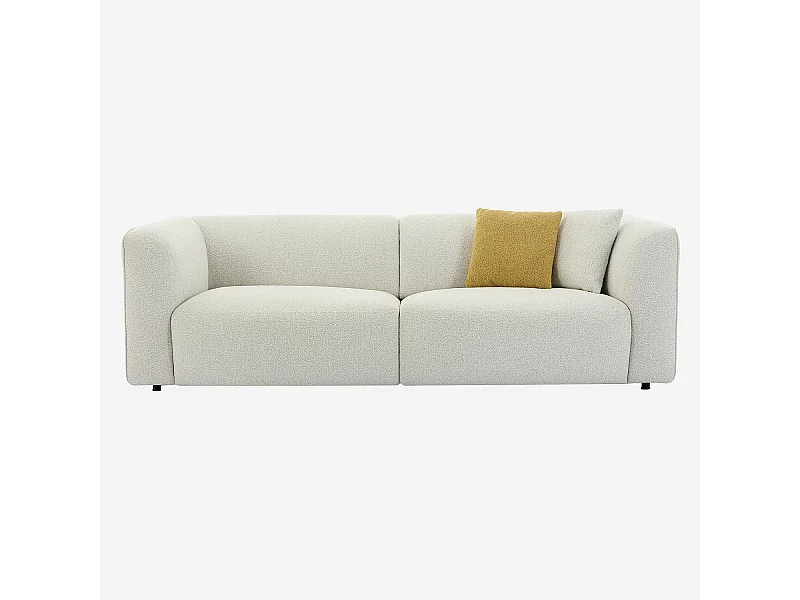 Habitat - Canapé 4 places en tissu bouclette - Crème - Design by Nicole Aptel - Temoli