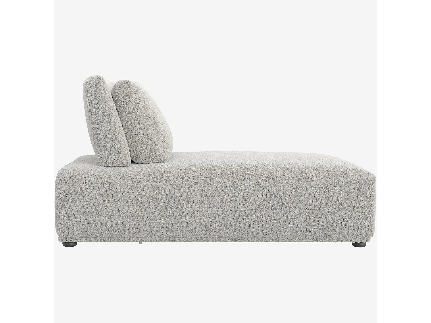 Habitat - Canapé 3 places modulable en tissu bouclette avec dossier avance-recule et repose-pieds - Gris perle - Rudolf
