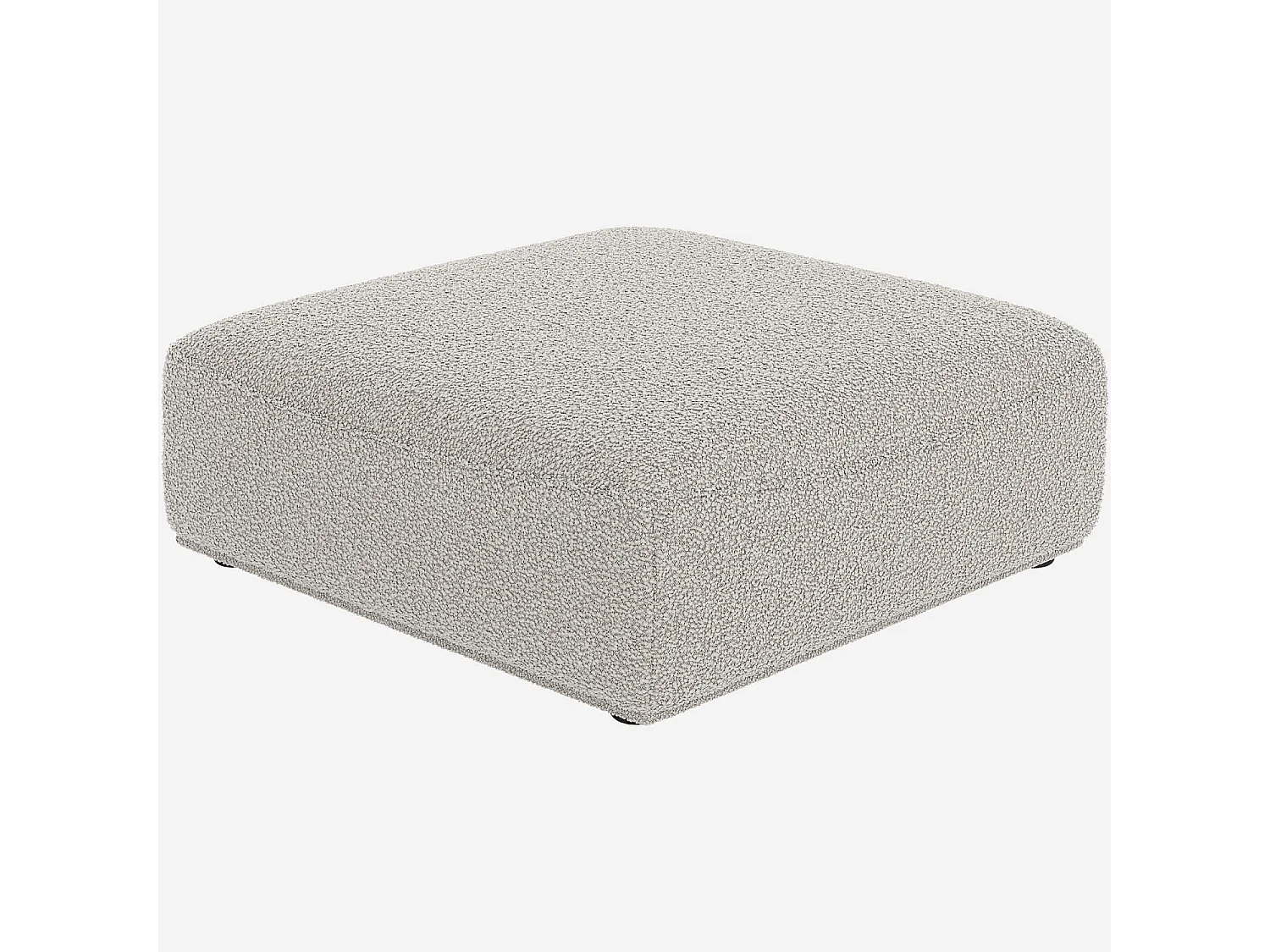Habitat - Canapé 3 places modulable en tissu bouclette avec dossier avance-recule et repose-pieds - Gris perle - Rudolf