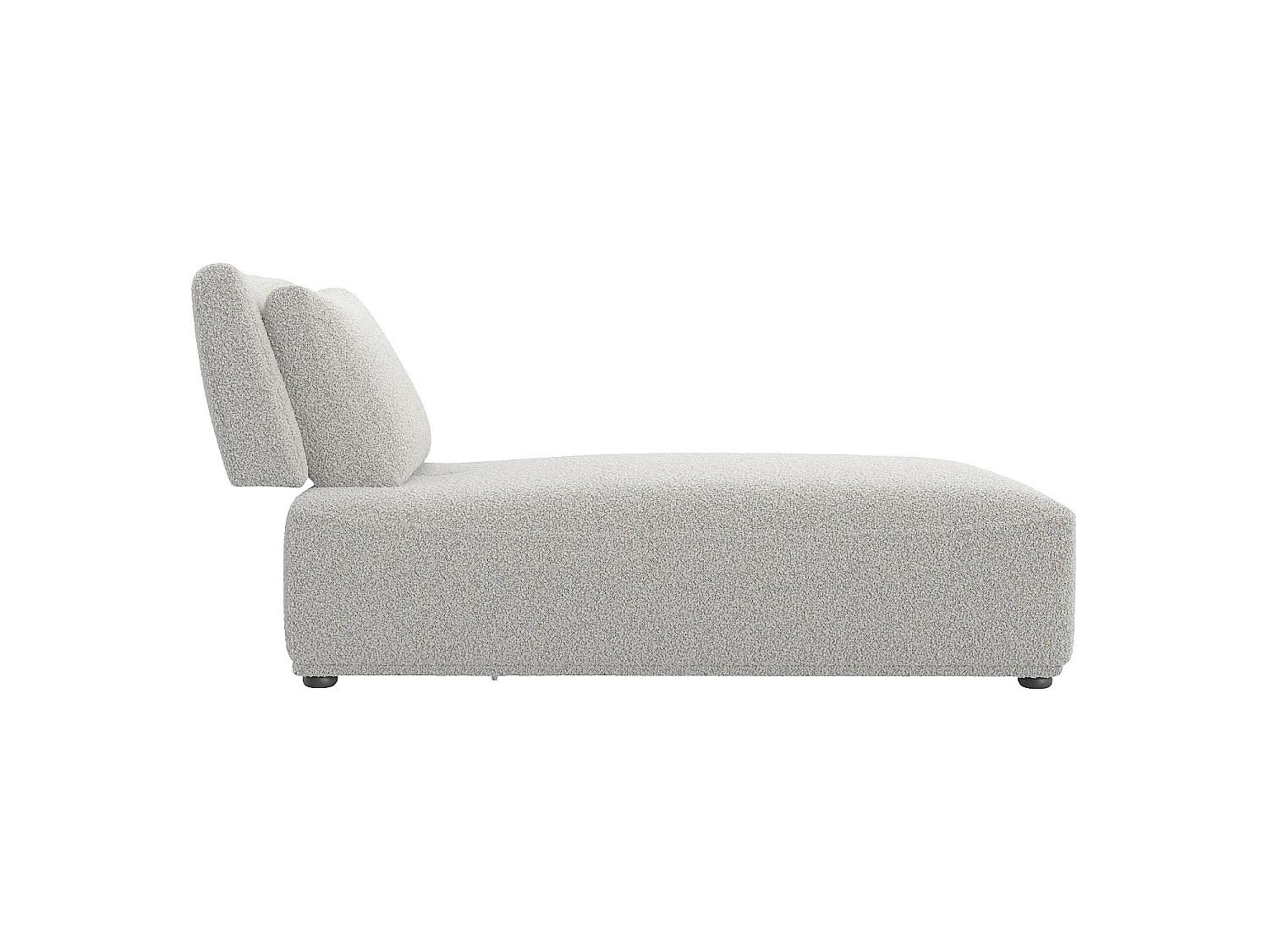 Habitat - Canapé 3 places modulable en tissu bouclette avec dossier avance-recule et repose-pieds - Gris perle - Rudolf