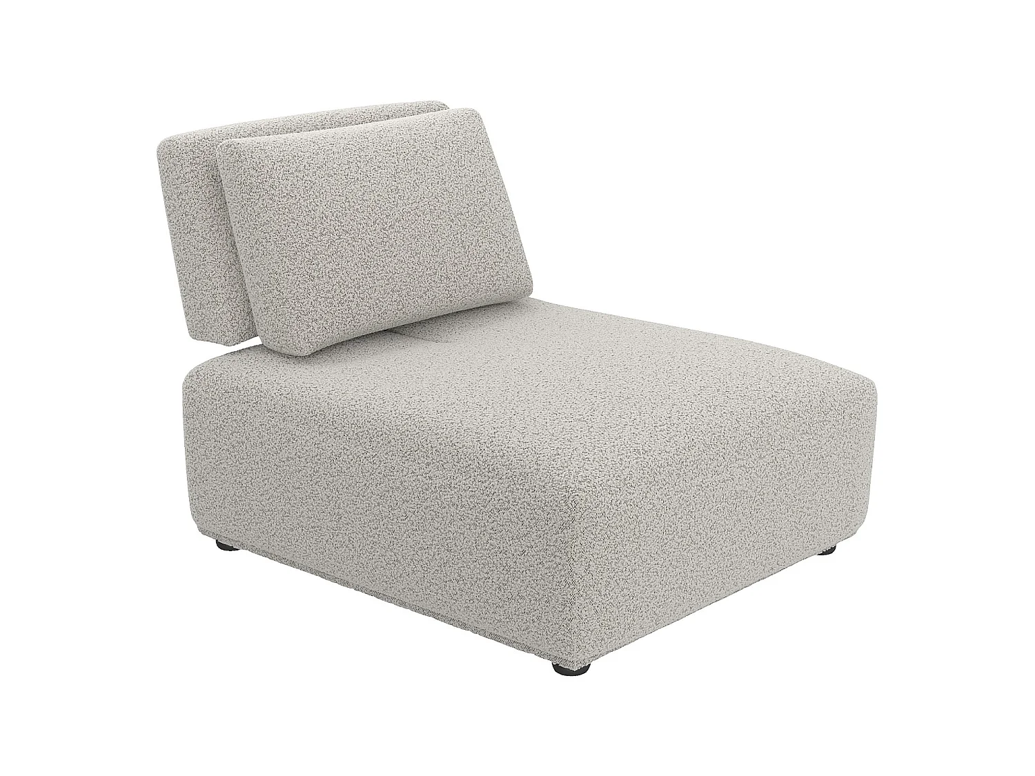 Habitat - Canapé 3 places modulable en tissu bouclette avec dossier avance-recule et repose-pieds - Gris perle - Rudolf