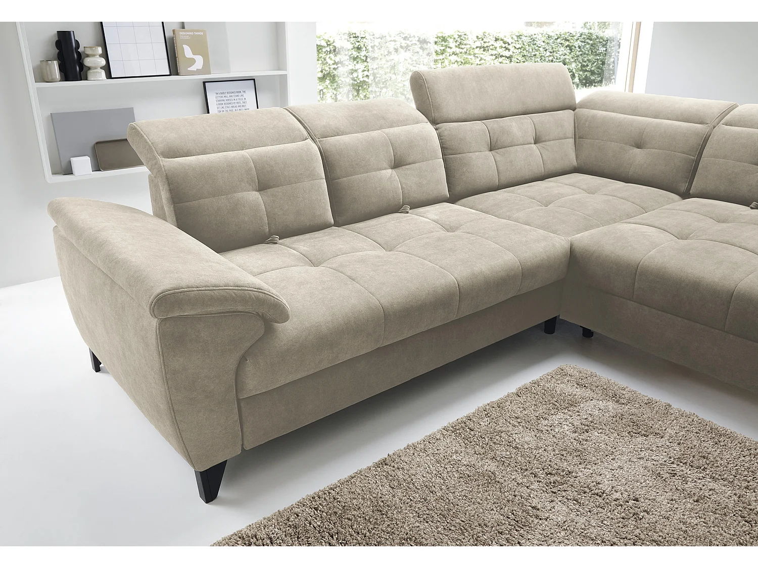 Canapé Corner Corsica R/Tissu-Beige